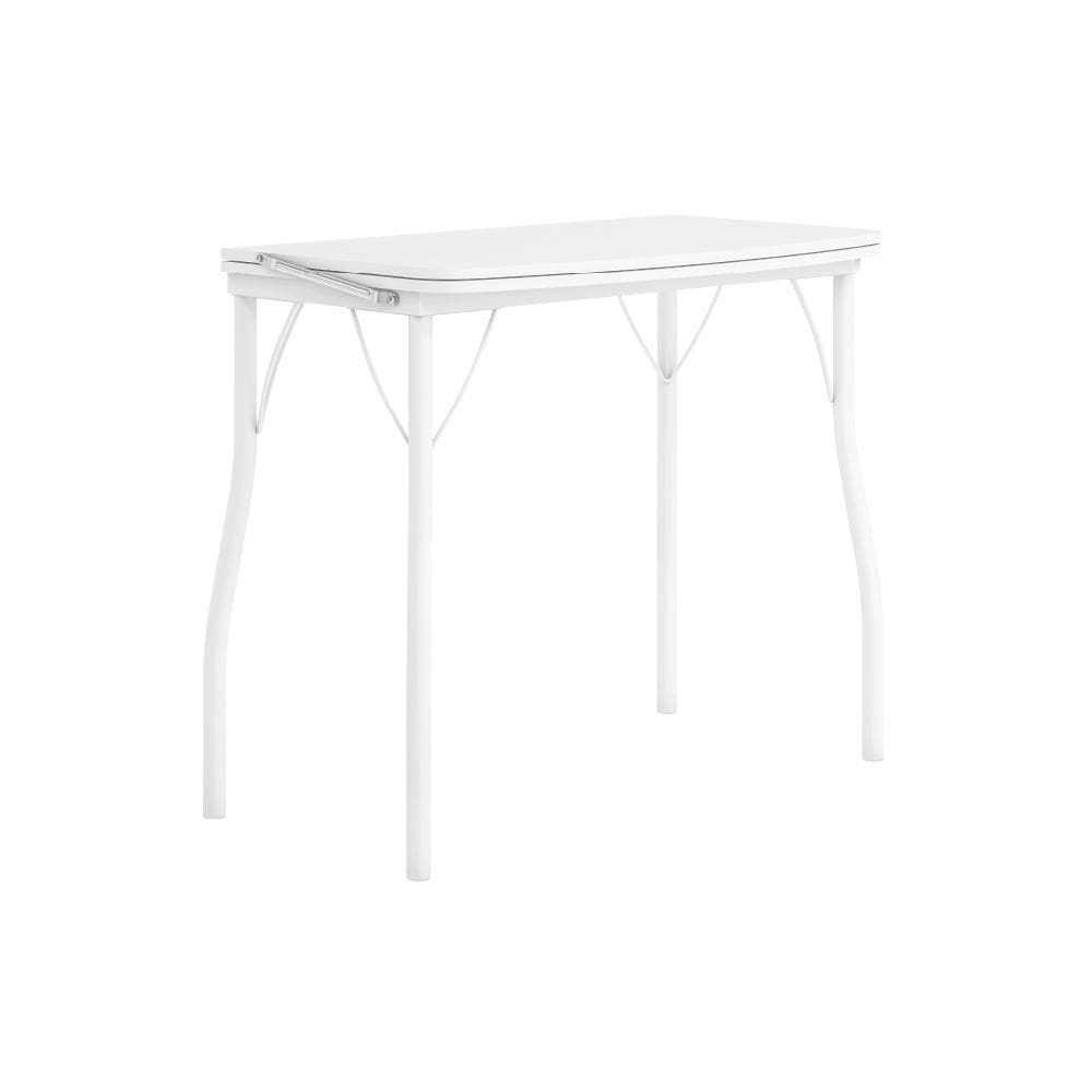 Mesa Dobrável Tampo Branco Tubos Brancos Carraro