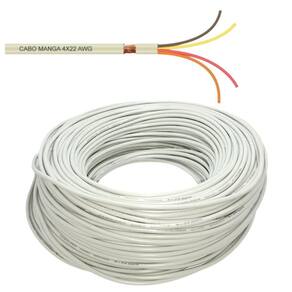 Cabo Manga 70 Metros 4 Vias 22 Awg 4X22Awg Para Automação Comercial E Iluminação De Piscinas Led Rgb