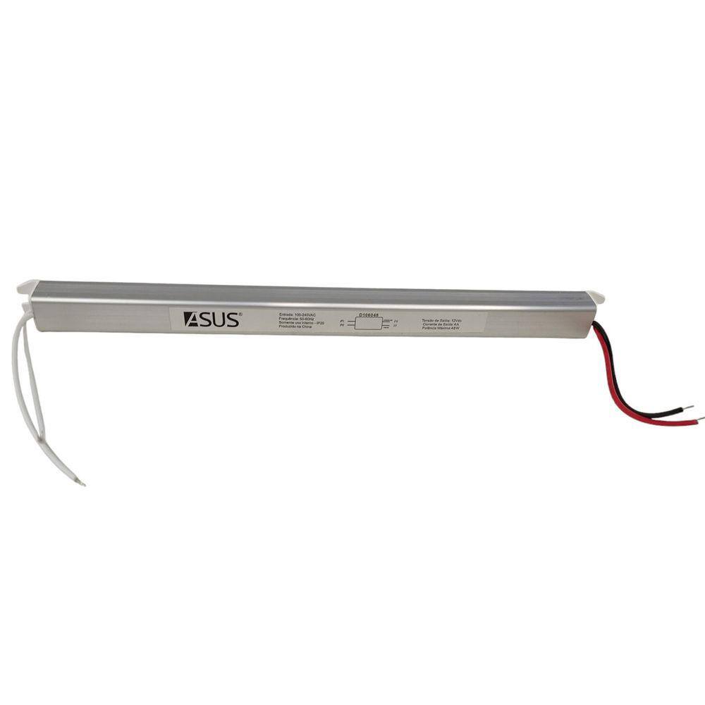 Fonte Slim Drive 48W Bivolt 4A Perfil Fita Led Luminaria Lustre Luzes Iluminaçao
