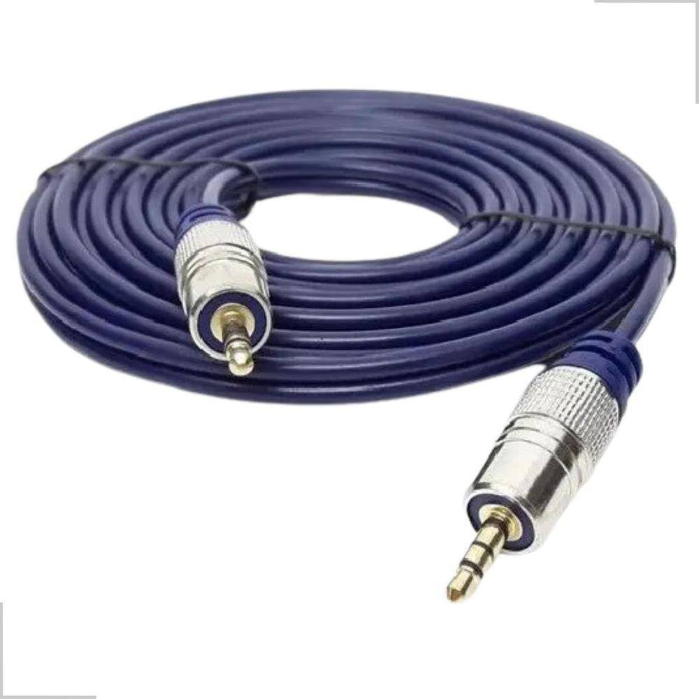 Cabo De Áudio P2 ST + P2 ST Metal Profissional Cabo Azul- 3m