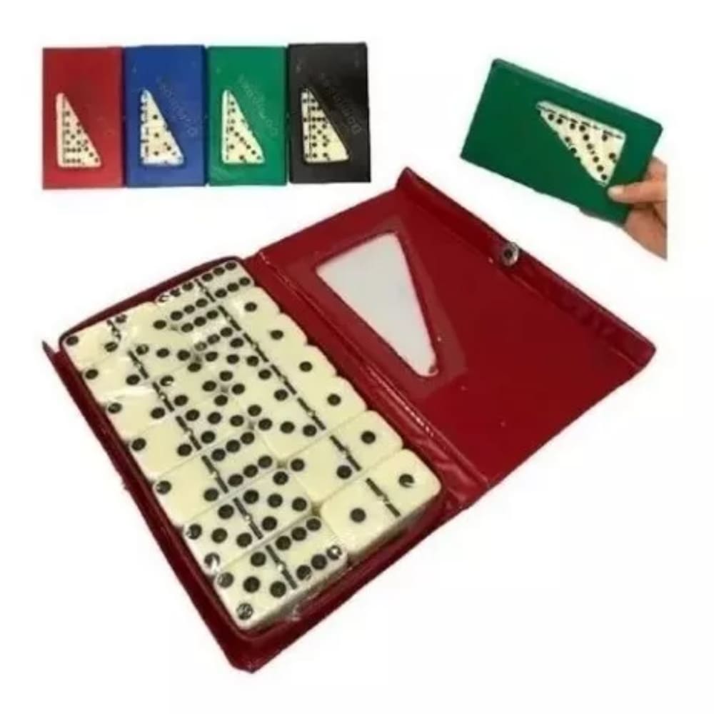 Jogo De Domino Double Six Profissional Osso Estojo C/28 Peças TOP