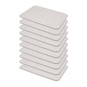 Conjunto 10 Bandejas Plásticas Self-Service Refeição 48 x 32,5 x 2 BR-100 Branca - Della Plast