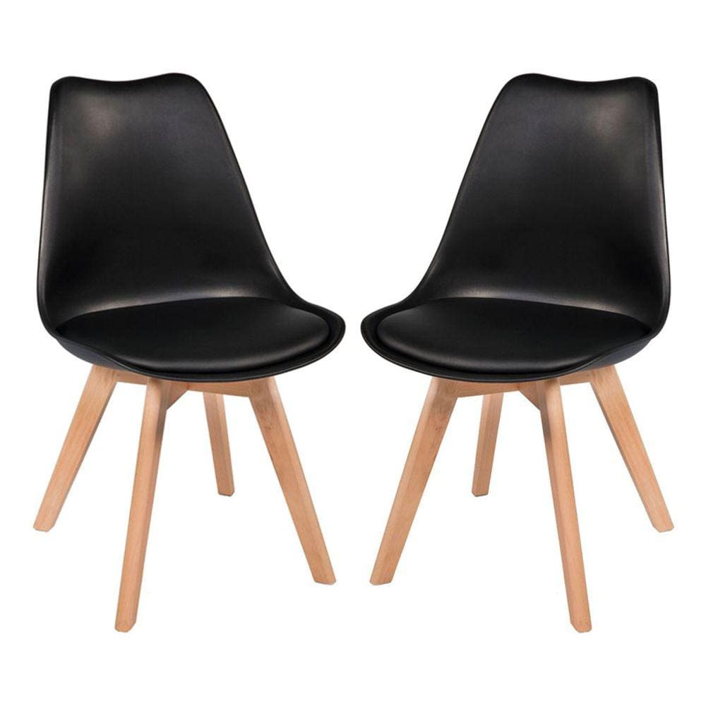 Kit 2 Cadeiras Leda Saarinen Wood Preta