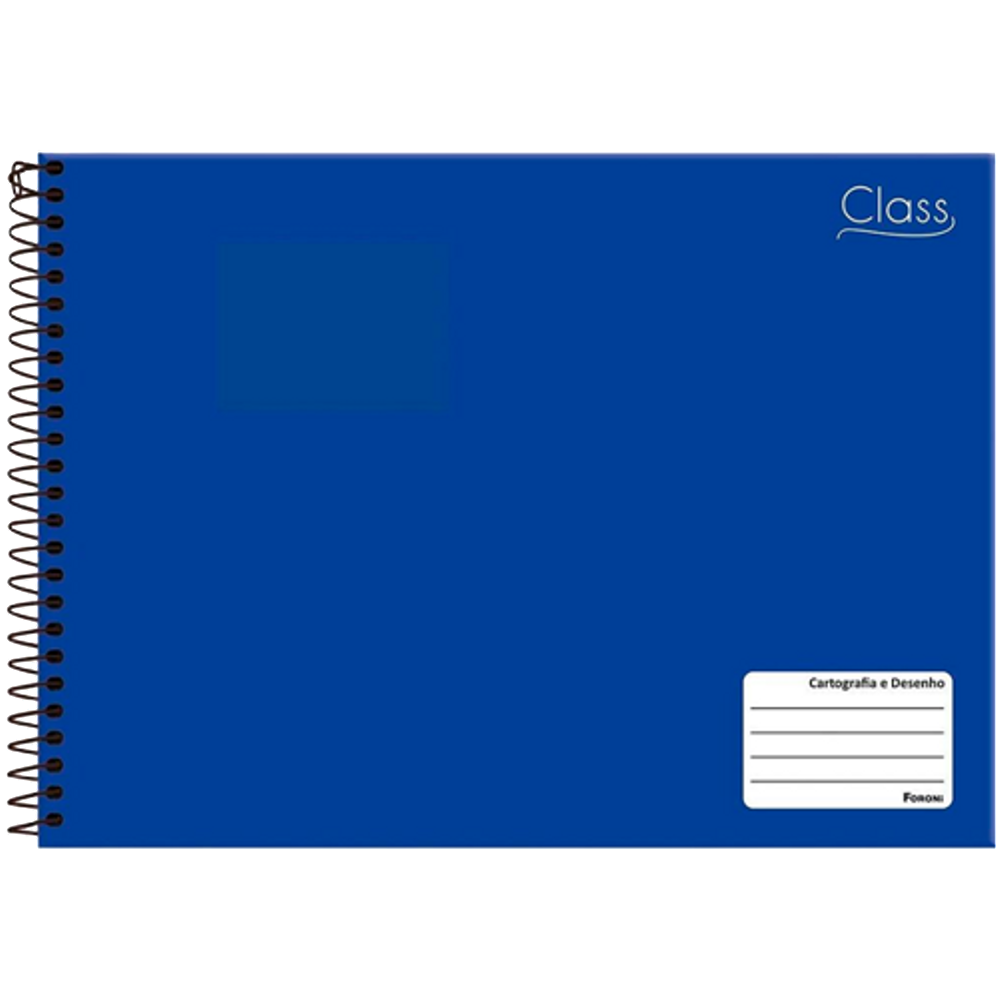 Caderno desenho e Cartografia 96 Folhas Foroni Class Azul