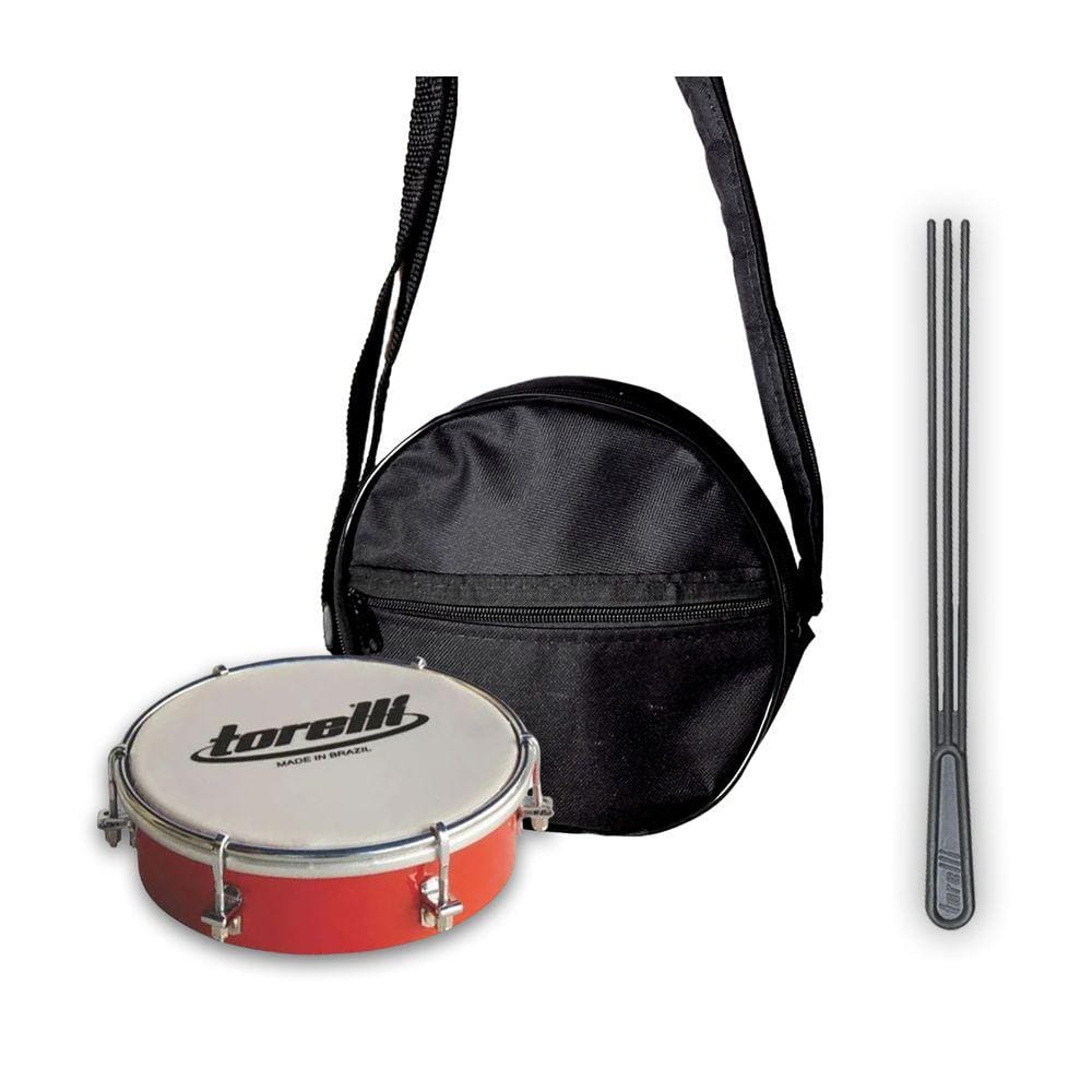 Kit Tamborim Pele Leitosa Torelli Vrm, Bag e Baqueta Tripla