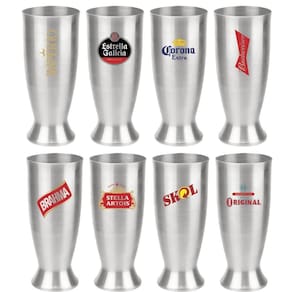 Kit 8 Copos Munich Chopp Alumínio 290Ml Tulipa Cerveja