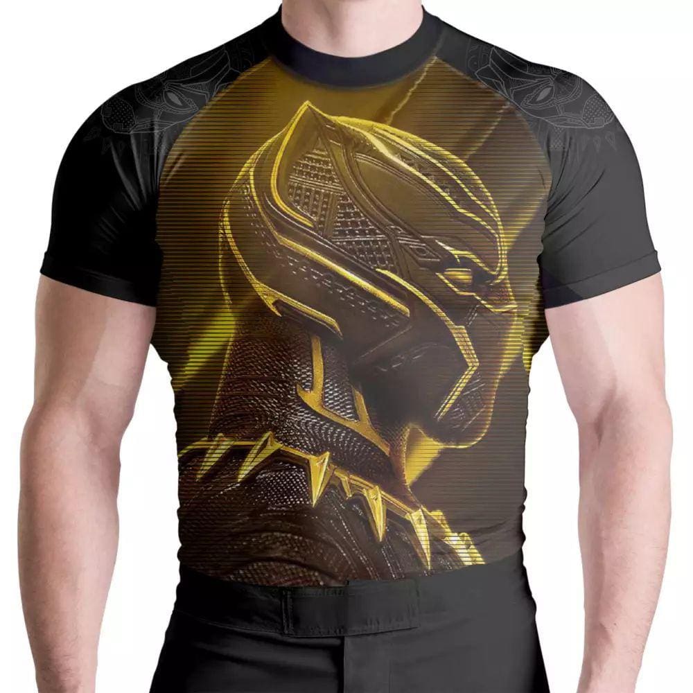 Rash Guard Yellow Pantera Manga Curta