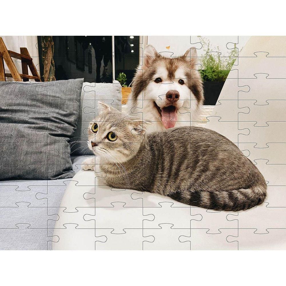 Kit 2 Quebra-Cabeças Atividades Para Mente Cães E Gatos 40 Peças