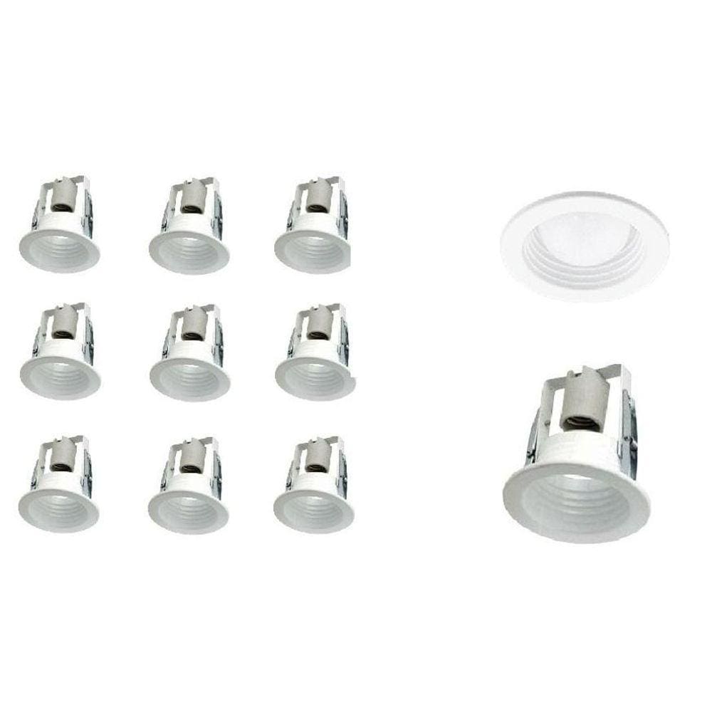 Kit 10 Spot Embutir Forro Gesso Lâmp Par20 Bulbo Led C625