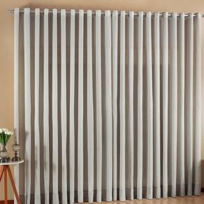 Cortina Sol Voil Gaze De Linho 4,00X2,80 Sala Quarto Prata