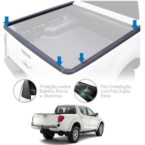 Protetor Borda Curva Lateral + Tampa L200 Triton Hpe Preto Especifico