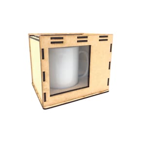 Caixa em MDF para caneca com visor