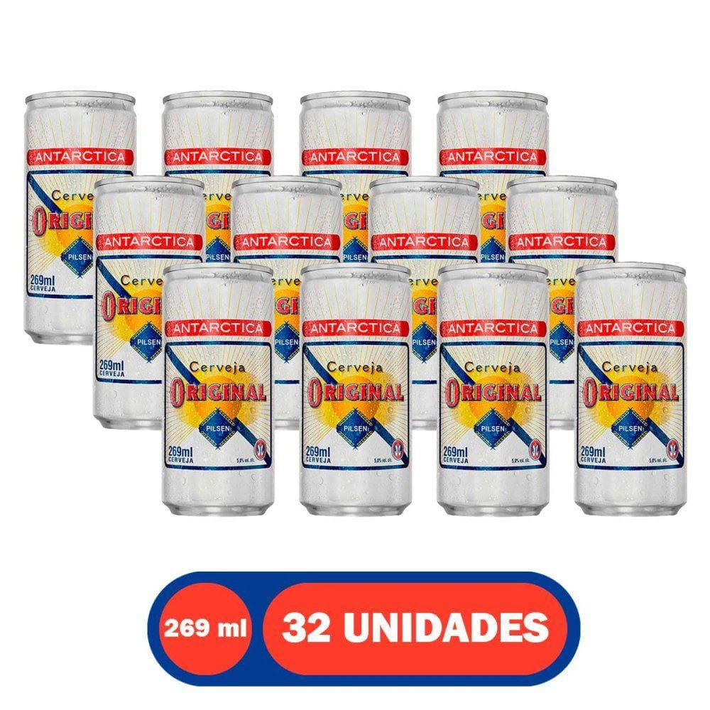 Cerveja Pilsen Lata 269ml 32 Unidades Antarctica