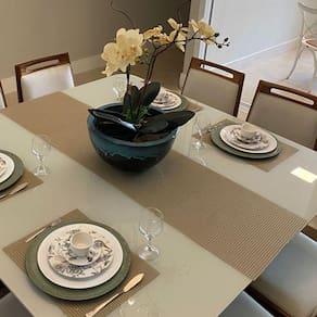 Passadeira para Mesa + Jogo Americano Mesa Posta Impermeável Limpa Fácil