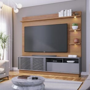 Estante Home para TV até 70 Polegadas 1 Porta 1 Gaveta Led Campeche Colibri