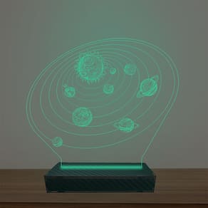 Luminária Led 3d Sistema Solar Galáxia Abajur Luxo
