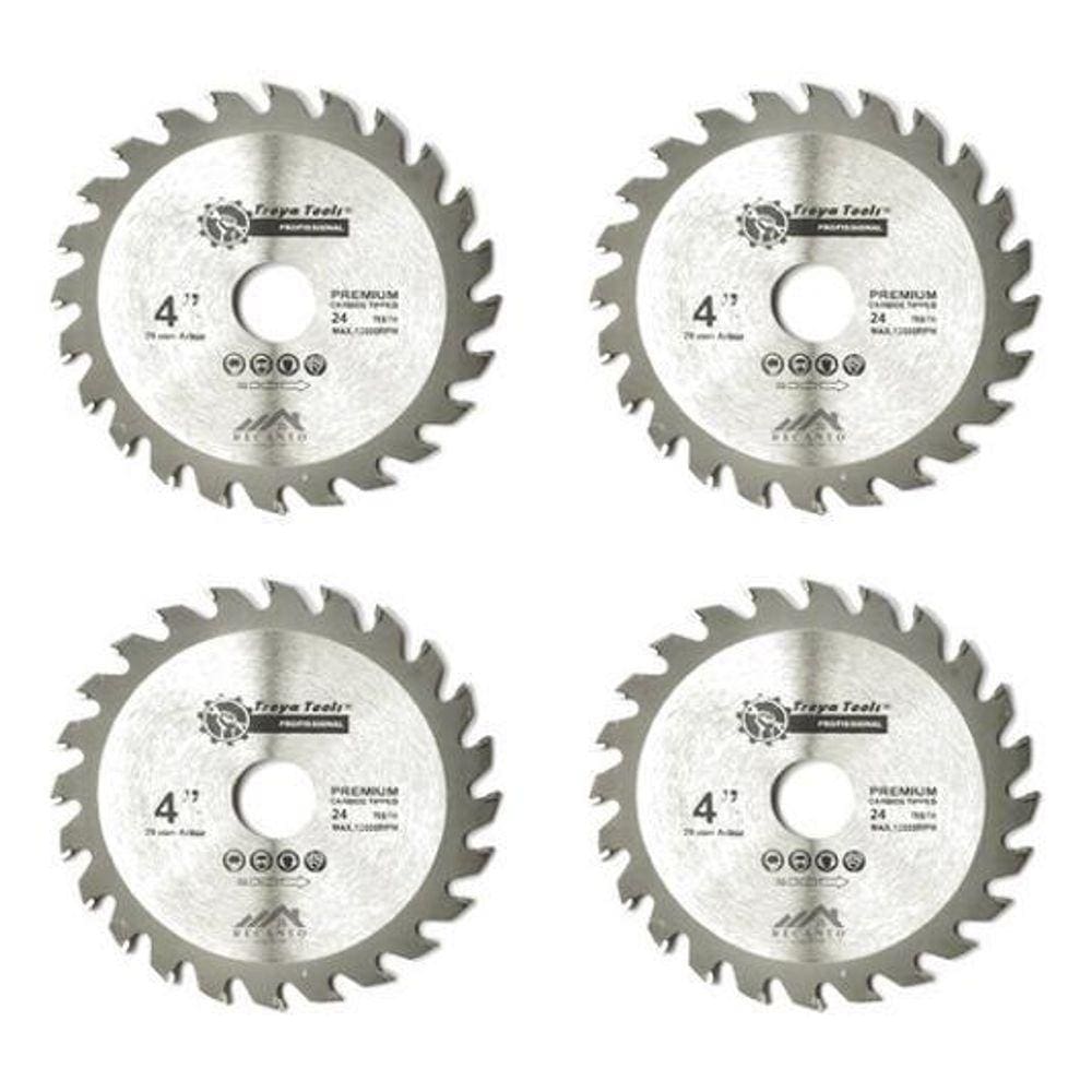 Kit 4 Disco Serra Circular 24 Dentes Madeira Gesso 4 110Mm