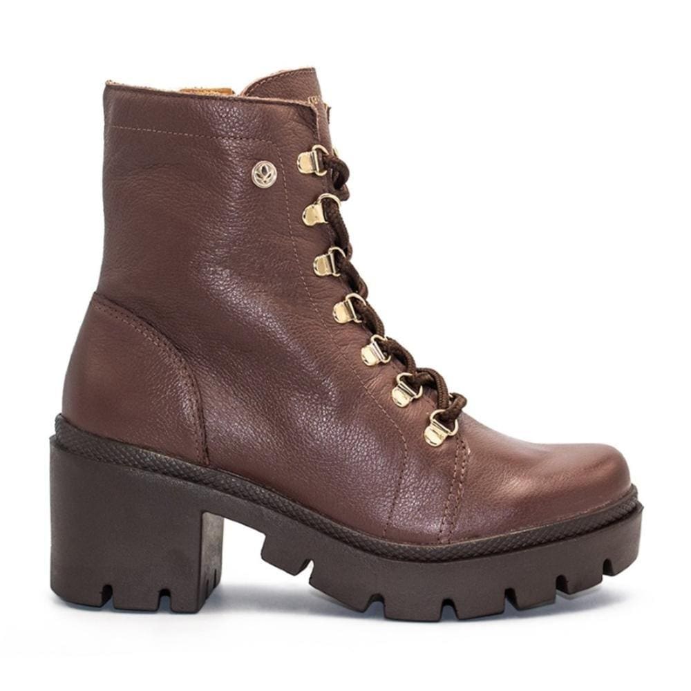 Bota Coturno Cravo e Canela Feminina Super Confort 3125-168403