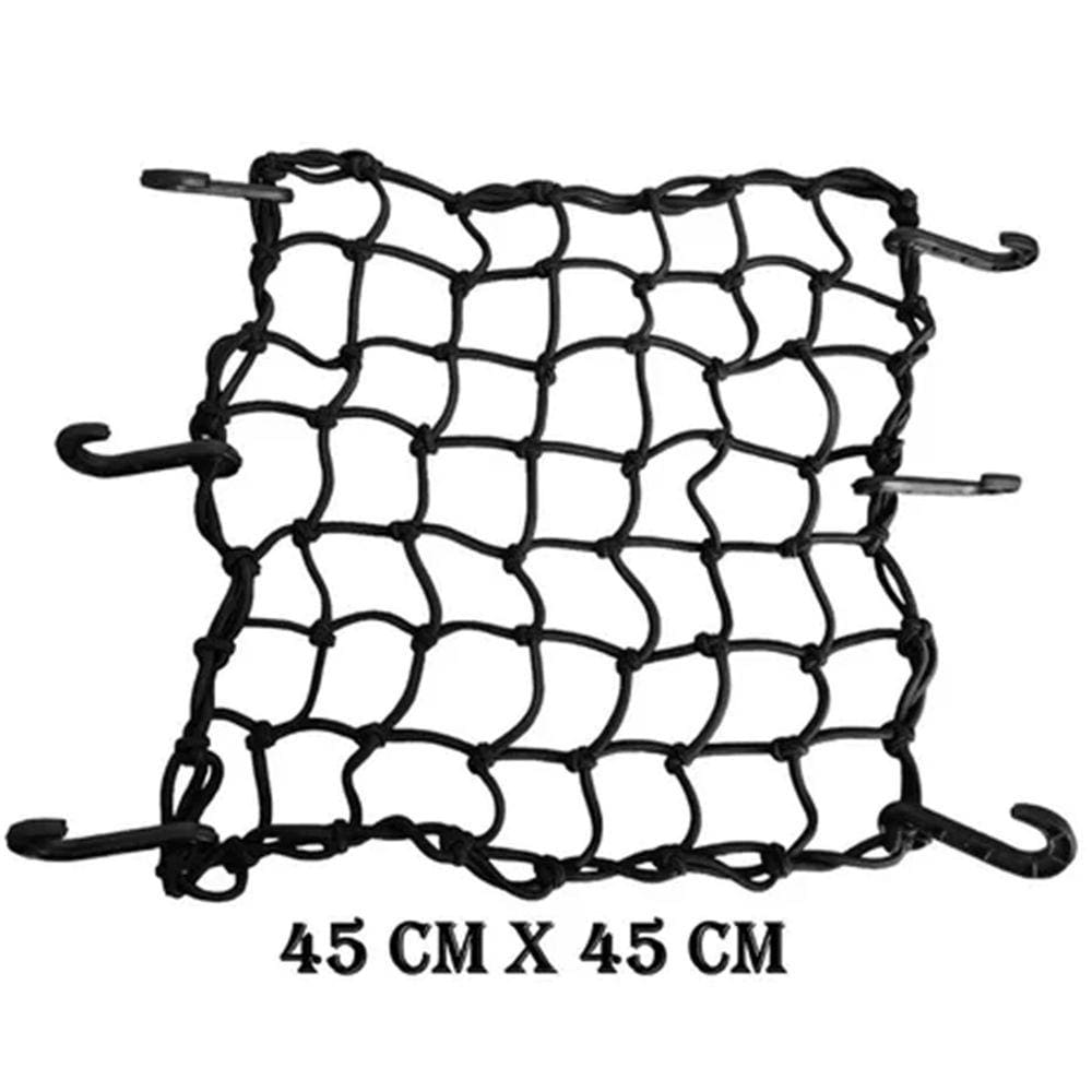 Rede Aranha Moto Redinha Carga 45x45cm Gancho Plastico Preto