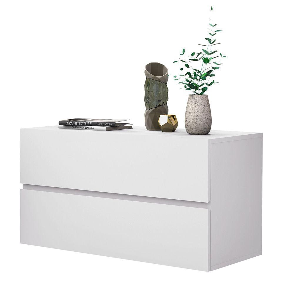 mesa de cabeceira de parede suspensa Eros 60 branco