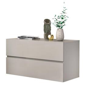 mesa de cabeceira eros 60 estilo clean 2 gavetas corrediças telescopica cor Off White
