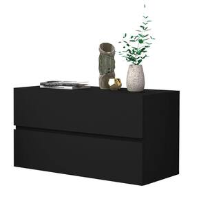 mesa de cabeceira eros 60 estilo clean 2 gavetas corrediças telescopica cor preto
