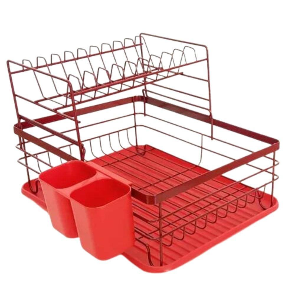 Escorredor Louça Veneza 2 Andares Porta Talher 9 Pratos