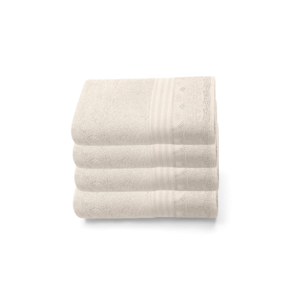 Kit Toalha De Mão Luisa Fio Egípcio Buettner 4pç Lavabo