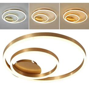 Lustre Pendente Orbita Aneis 2 em 1 Luxo Decoraçao Rustica Luminaria Lampada Led Enfeite Sala Estar Jantar Casa