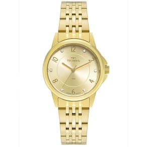 Relógio TECHNOS feminino analógico dourado strass 2035MXC/1X