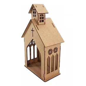 Oratório Capela Igreja Mdf Crú Decoração Provençal 40 Cm