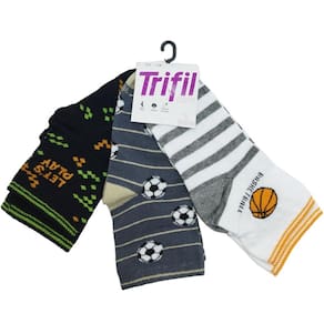 Meia Kit 3 Pares Infantil Casual Cano Médio Algodão Trifil T5008k