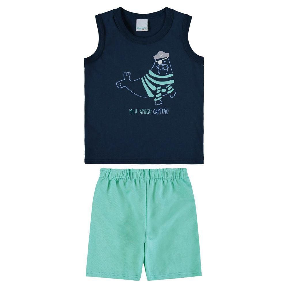 Conjunto Regata e Bermuda Infantil Menino Malwee 101341