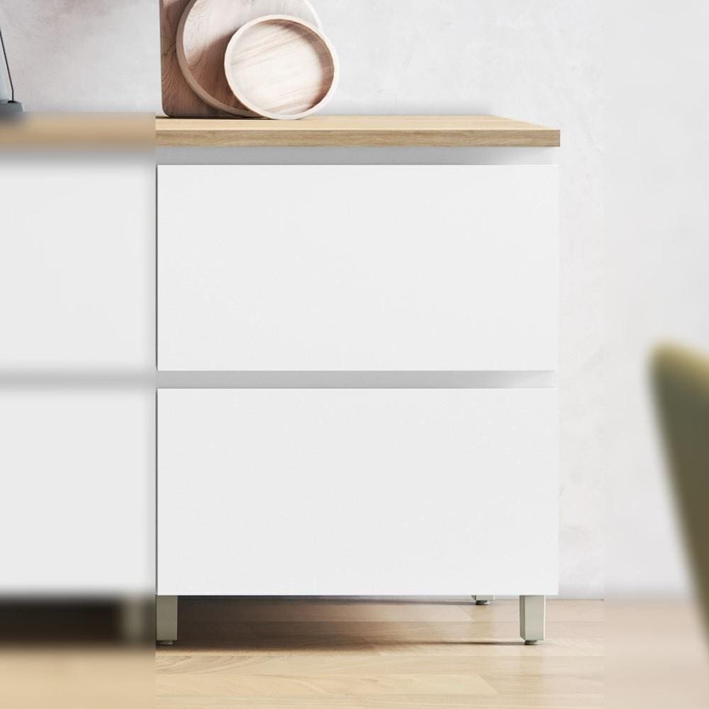 Balcão de Cozinha Rainha Nesher MDF 1 Porta Basculante e 1 Gaveta Branco Nature