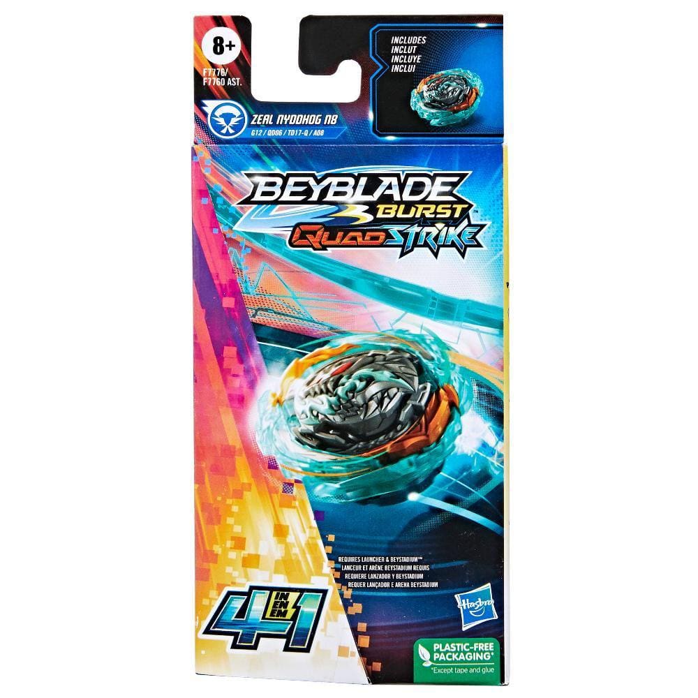 Conjunto com 2 BeyBlade Burst QuadStrike - Ambush Achilles A8 Vs