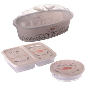 Kit café da manhã / chá da tarde 3 peças Plasutil