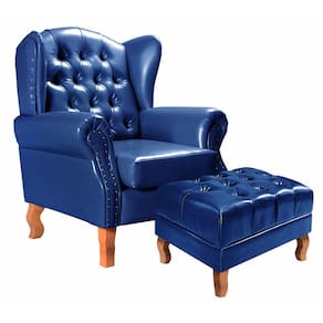 Poltrona Decorativa Imperador com Puff Chesterfield Sala Descanso Leitura