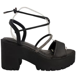 Sandália Feminina Casual Tratorada com Strass Ramarim 2354223