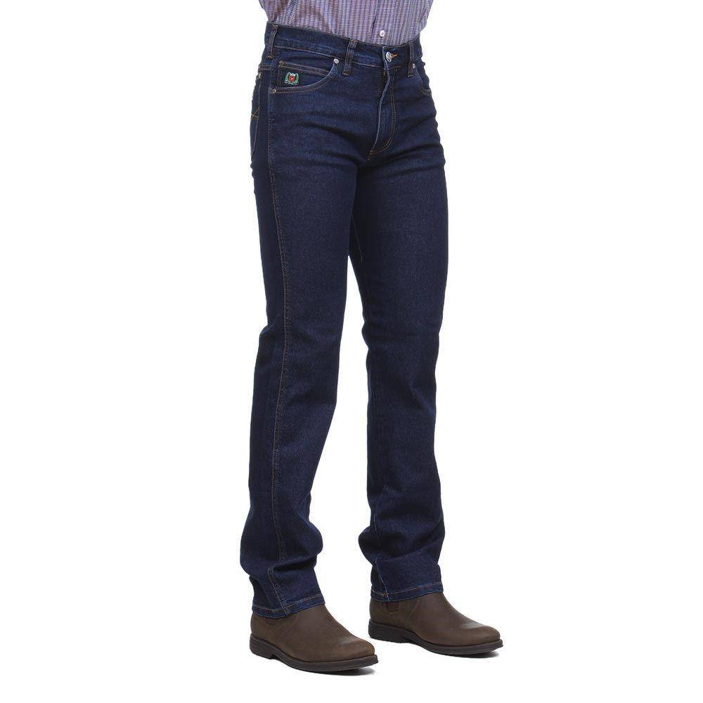 Calça Jeans Masculina Regular com Elastano Azul Escuro Os Vaqueiros 32222
