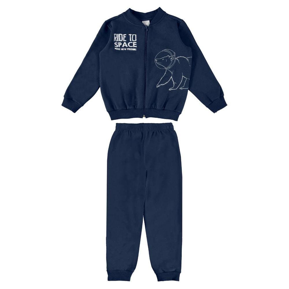 Conjunto Moletom Infantil Menino Malwee Kids Cinza 105569