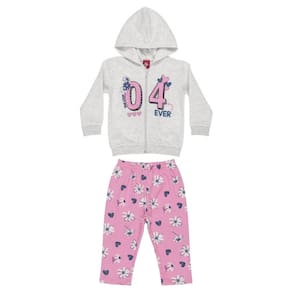 Conjunto Bee Loop Jaqueta e Calça em Moletom Mescla 14638