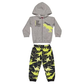 Conjunto Bee Loop Jaqueta e Calça em Moletom Mescla 14647