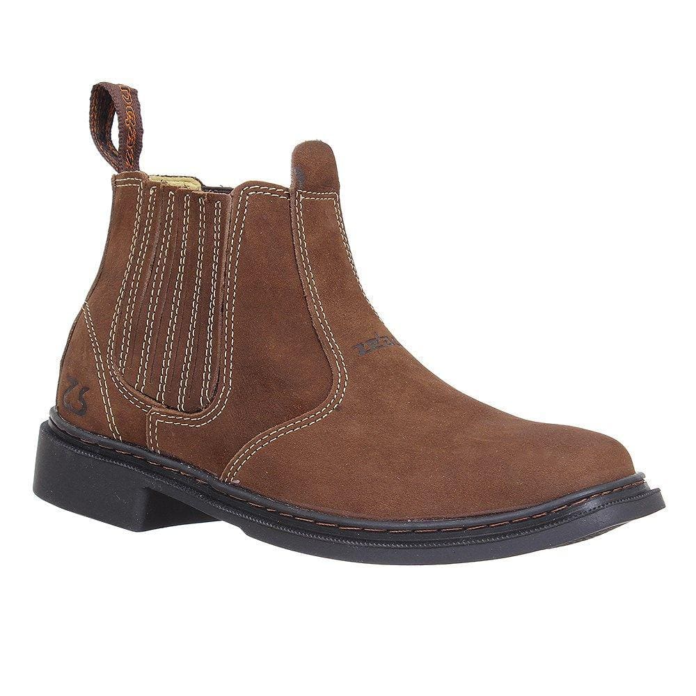 Botina Unissex Couro Marrom Bico Redondo Zebu 27780