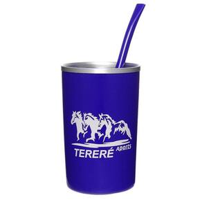 Copo para Tereré Azul de Alumínio Revestido em Plástico com Bomba Rodeo West 27021