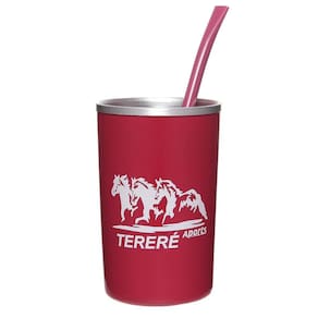 Copo para Tereré Rosa de Alumínio Revestido em Plástico com Bomba Rodeo West 27022