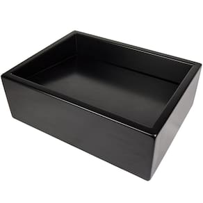 Cuba Para Banheiro sem Apoio Para Torneira Fundo Oculto Quartzo Newstone Venturi Preto Fosco