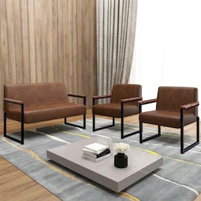 Kit Sofá 2 Lugares e 2 Poltronas Niterói Preto/Marrom