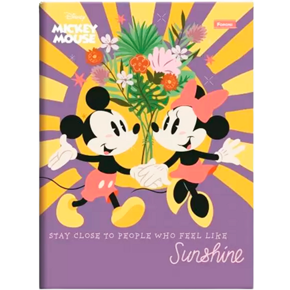 Caderno Brochurão 80 Folhas Foroni Mickey e Minnie Vintage 1