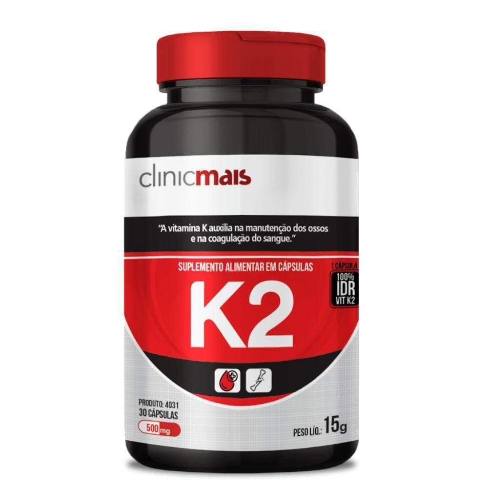 Vitamina K2 30 Cápsulas 500mg Clinicmais