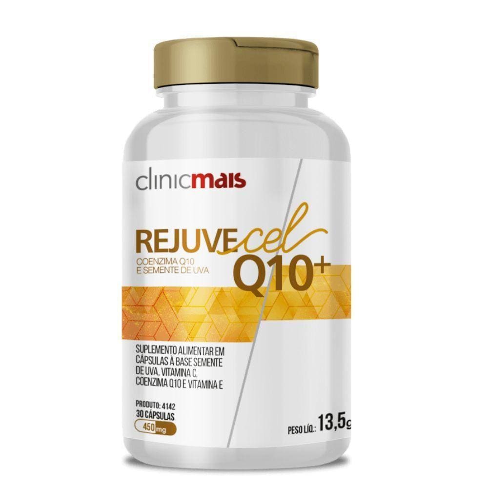 Coenzima Q10 Com Semente De Uva Rejuvecel Q10+ 30 Cápsulas 450mg Clinicmais